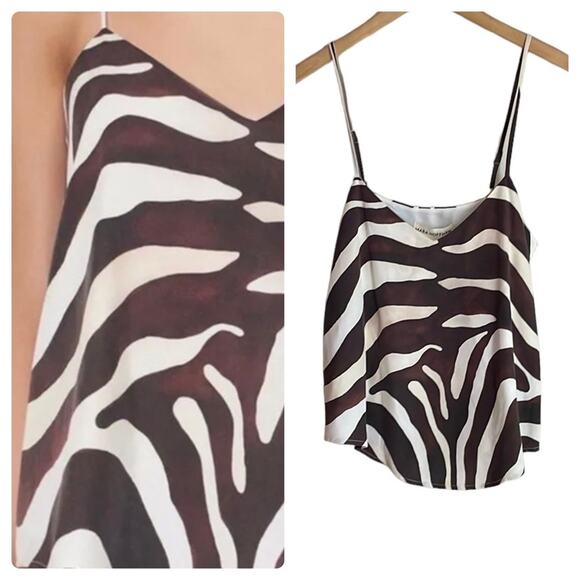 Mara Hoffman Zebra Tank Top Cream Brown Multi